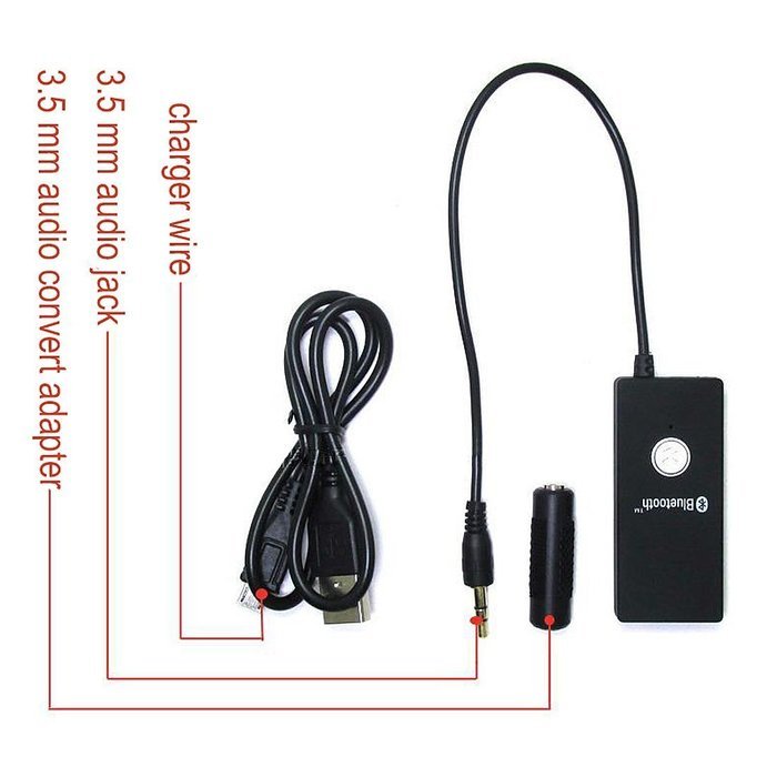 FIONA Bluetooth Audio Portable Receiver Adapter with 3.5mm Output and a USB Cable for Portable Speakers, Home... N4