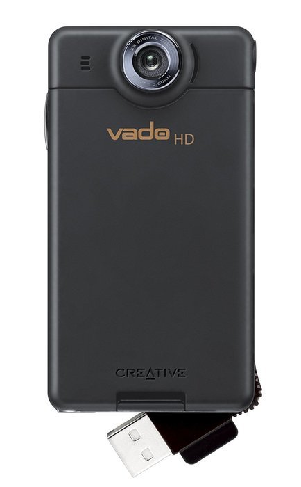 Creative Labs Vado HD 720p Pocket Video Camcorder with 8 GB Video Storage and 2x Digital Zoom (Black) OLD MODEL N6