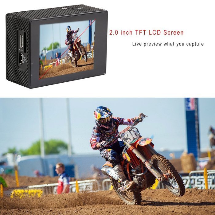 WiMiUS Q1 4K Wifi 130ft Waterproof Action Camera With 16 MP,170&deg; Wide Angle, 2.0'' LCD Screen+20 All In One Kit... N2