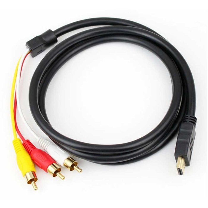 SlickBlue 5Ft 1.5m HDMI To 3-RCA Video Audio Signal Transmitter Male Extension Adapter Cable For HDTV DVD N19