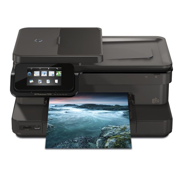 HP Photosmart 7525 e-All-in-One Inkjet Printer: 4.3" Touch Screen , Wireless, Duplex Print, Copy, Scan, Fax