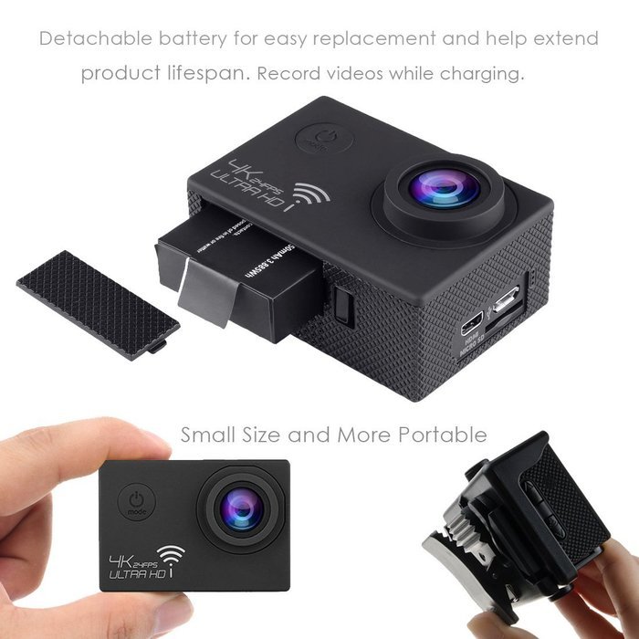 Sport Cameras, GooDee 4k 24FPS Ultra HD Wifi 2.0 Inch 170&deg; wide Angle Lens Waterproof Car DVR Sports Dv Outdoor... N4