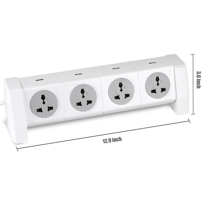 6 Outlet Surge Protector, JBonest 4 USB Charger Ports Rotatable Power Strip 6-Feet Power Cord N3