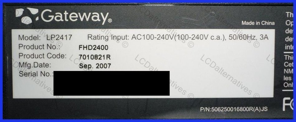 Repair Kit, Gateway LP2417, LCD Monitor Capacitors, Not the Entire Board