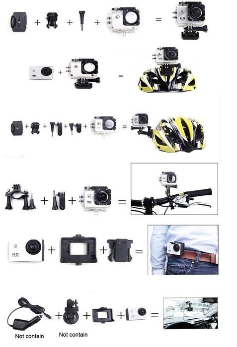 BRAND NEW GoPro HERO 3 Style (Unbranded) 30M Waterproof 1080P HD Sports Camera N2
