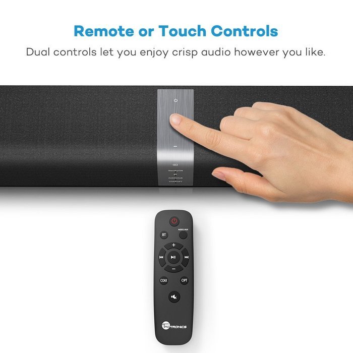 TaoTronics TT-SK15 Sound Bar Wired and Wireless Bluetooth Audio with 2.0 Channel, 40 Watt Speaker, 2 Passive Radiators... N4