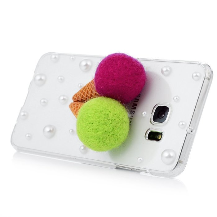YOKIRIN Galaxy S6 Edge Case, 3D Handmade Luxury Crystal Rhinestone with TWO Cute Hairy Ice... N25