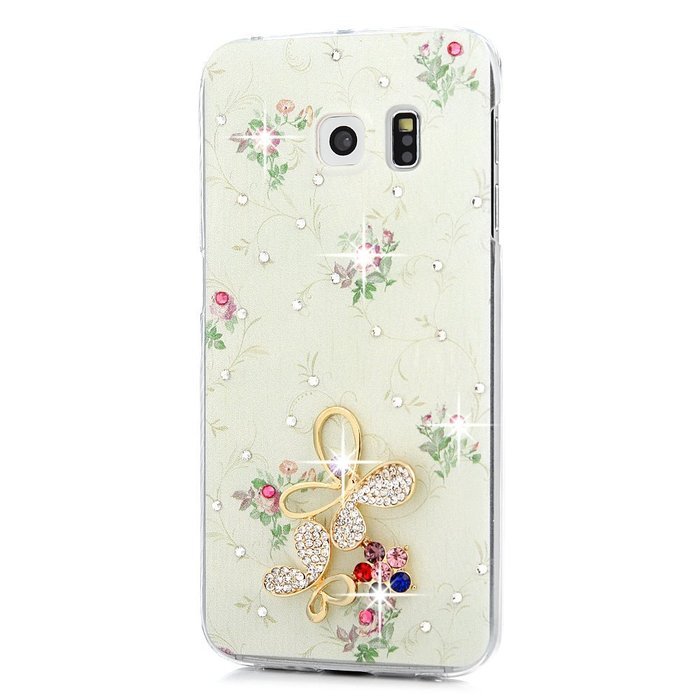 YOKIRIN Galaxy S6 Edge Case, 3D Handmade Luxury Crystal Rhinestone with TWO Cute Hairy Ice... N26