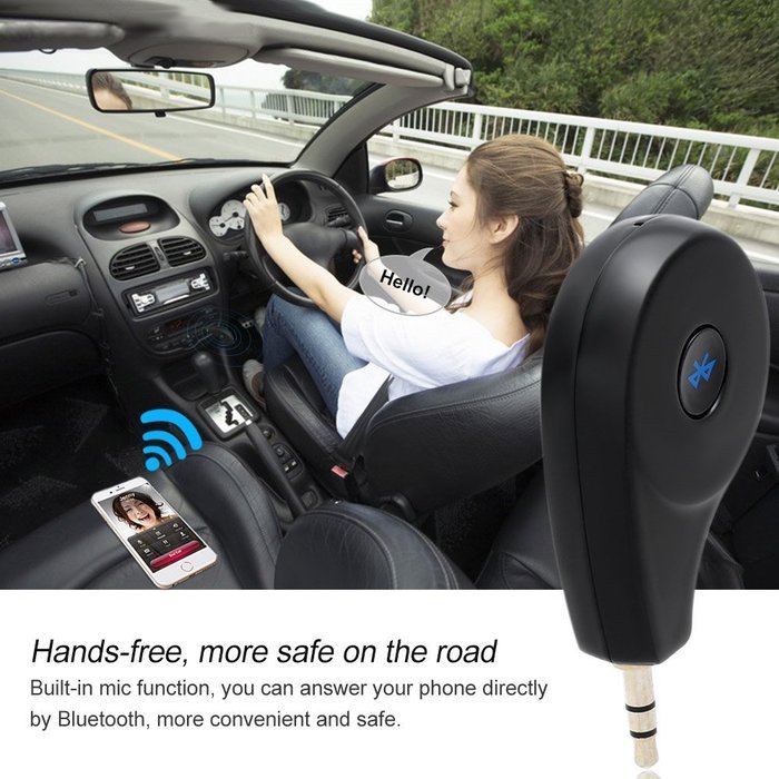Car Bluetooth 4.2 Audio Receiver, KKmoon Portable Wireless Audio Adapter 3.5mm Stereo Output and Hands Free Phone... N7