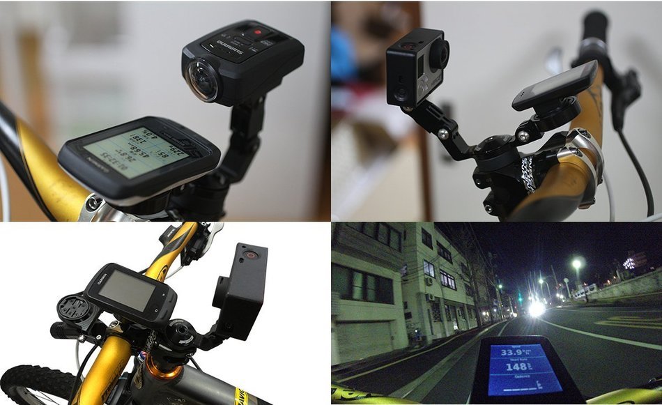 Rec-mounts Cycle　Computer &Camera mounts type11 Garmin Edge + Gopro Shimano Sport Camera [Rec-b011-gm]