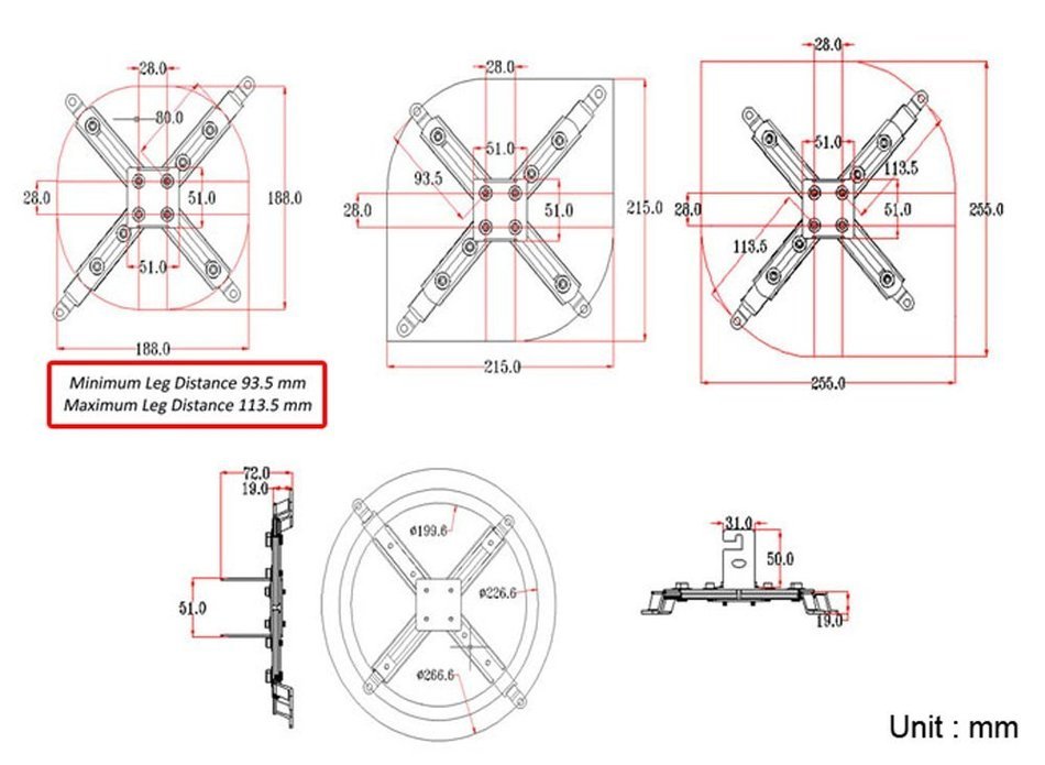 Elite Screens 12" Wall and Ceiling Hanging L-Brackets for Manual/Spectrum/VMAX2 series, Black... N14