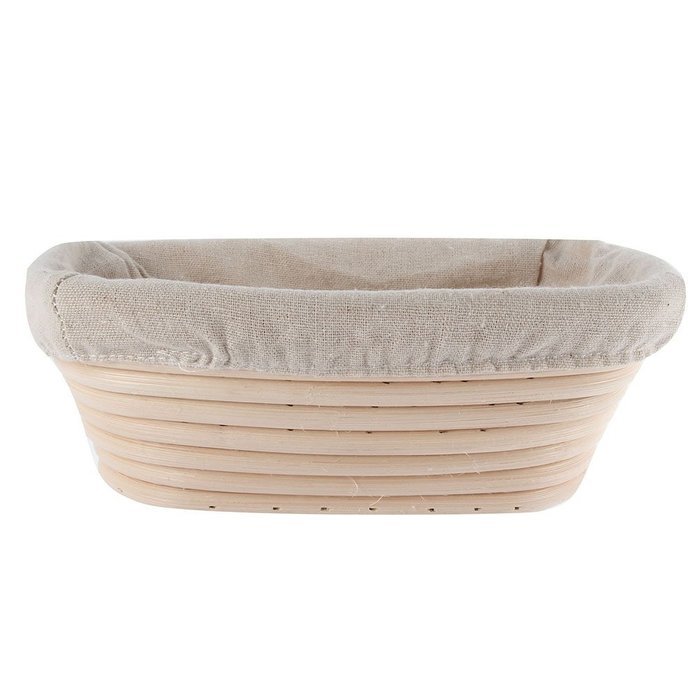 Gsha Rectangle Rattan Banneton Bread Proofing Basket Brotform W/Removable Lining Tool N5