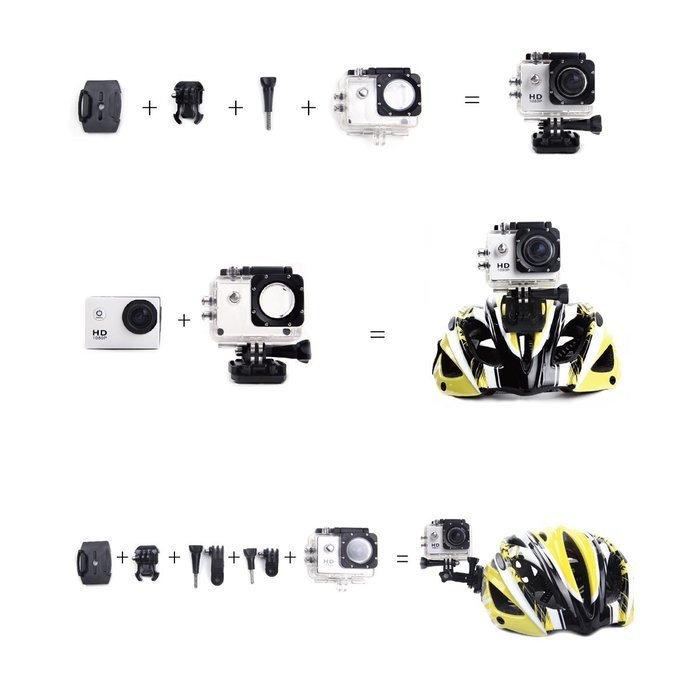 Black View Dv200 Novatek 1080p 30fps 12 Mega Pixels H.264 1.5 Inch 170&deg;wide Angle Lens Outdoor Waterproof Sports... N7