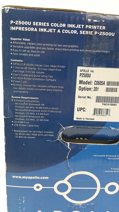 Apollo P2500U Inkjet Printer N2