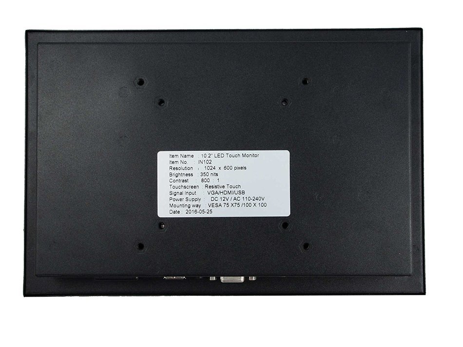 VSL100-WM Widescreen 10.2 inch metal HDMI/VGA touchscreen monitor industrial rugged N5