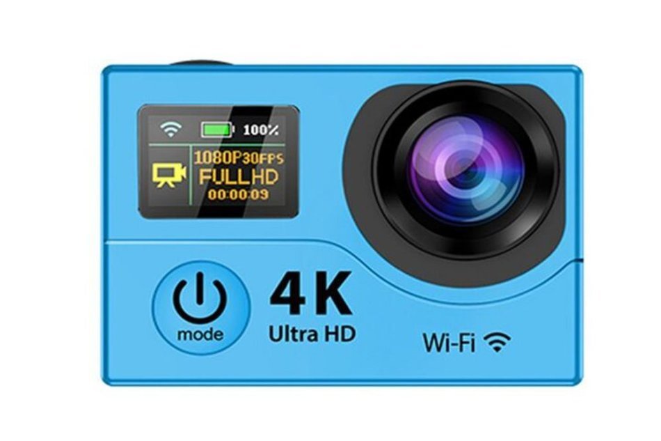 Holysun Action Camera HD 4K WiFi 1080P Sport 2.0 LCD+0.95 170D Lens VR360D Go Waterproof Pro Camera（Blue） N2