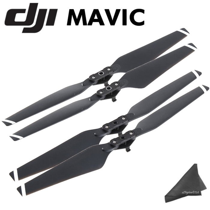 2 Sets of DJI 8330 Quick Release Folding Propellers for Mavic Drone (CP.PT.000578) & eDigitalUSA Microfiber Cleaning...