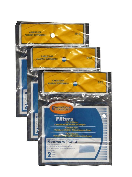 (6) Kenmore Vacuum CF-3 Foam Filter 86888, Sears upright, Non whispertone, Canister Vacuum Cleansers, 20-86888...