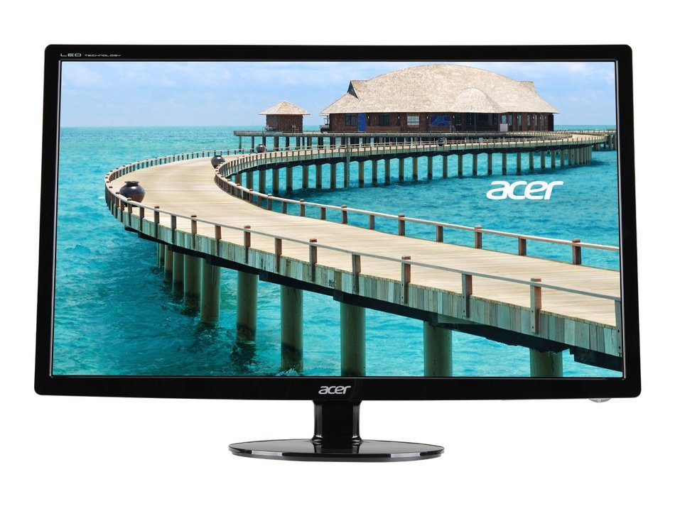 Acer S241HL bmid 24-Inch Screen LED-Lit Computer Monitor & AmazonBasics Single Monitor Display...