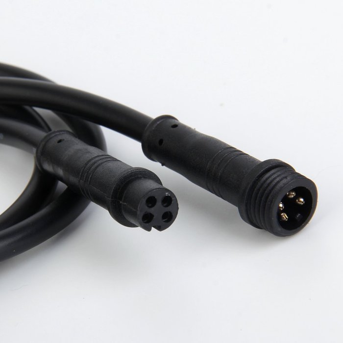 2pcs 50cm Waterproof LED Lamp 4 Cores Male/Female Plug Cables Wire N2