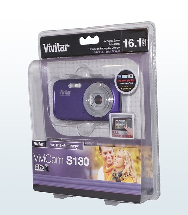 Vivitar 16 MP Digital Compact System Camera with 1.8-Inch LCD - Purple (VS130-PUR)