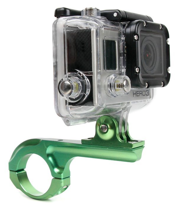 DURAGADGET Ultra-Strong Forged Aluminium Handlebar Mount in Green For For GoPro Hero 4 (Black & Sliver), HERO,... N2