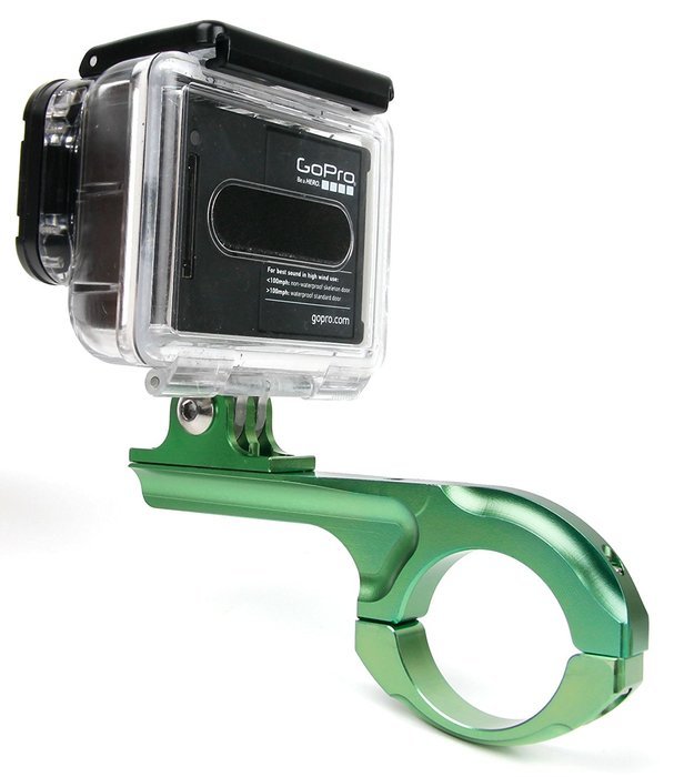 DURAGADGET Ultra-Strong Forged Aluminium Handlebar Mount in Green For For GoPro Hero 4 (Black & Sliver), HERO,... N3