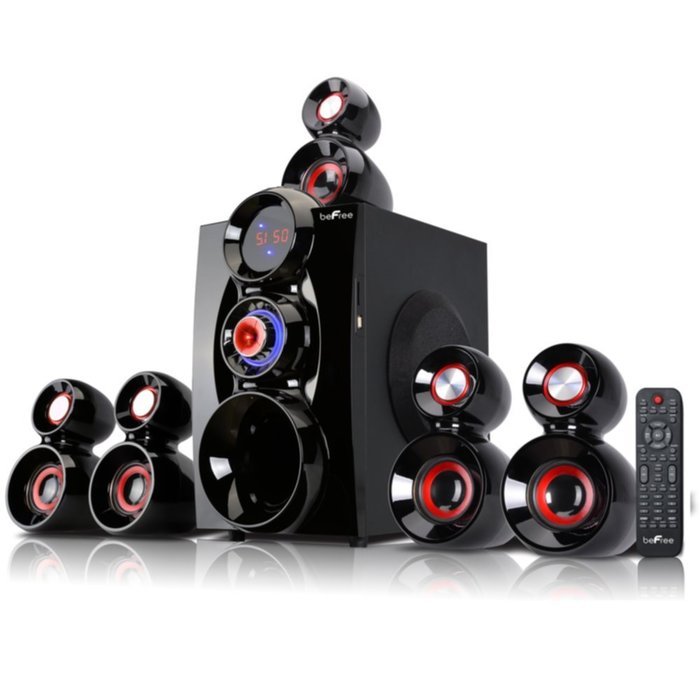 beFree Sound 5.1 Channel Bluetooth Speaker System with USB and SD Slots Consumer Electronics