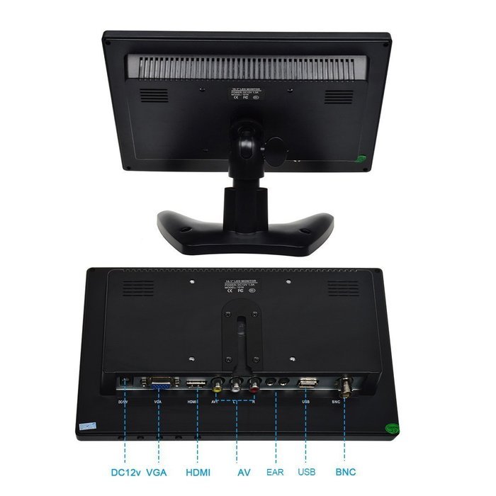 Pumpkin 10.1 Inch IPS Screen Color TFT-LCD 1280800 Video Monitor Display BNC/AV/HDMI/VGA/USB... N8