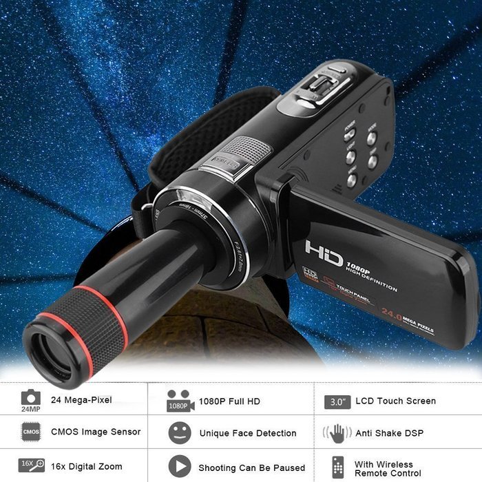 WEILIANTE Portable Handheld Digital Camera Video Camcorder HD 1080P DV 3" LCD Screen 16X Zoom Handy Cam with Telescope... N3