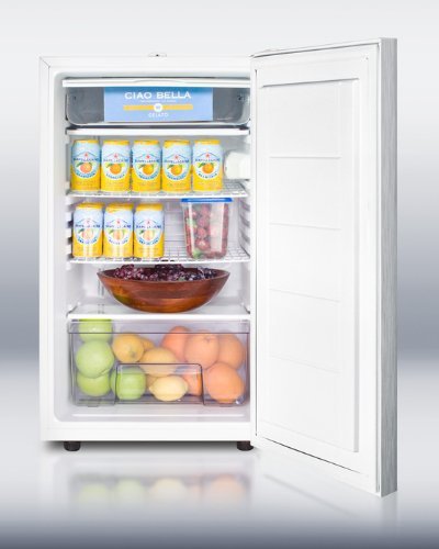 Summit CM411LSSHHADA: ADA compliant 20" wide freestanding refrigerator-freezer with a lock, stainless steel door... N3