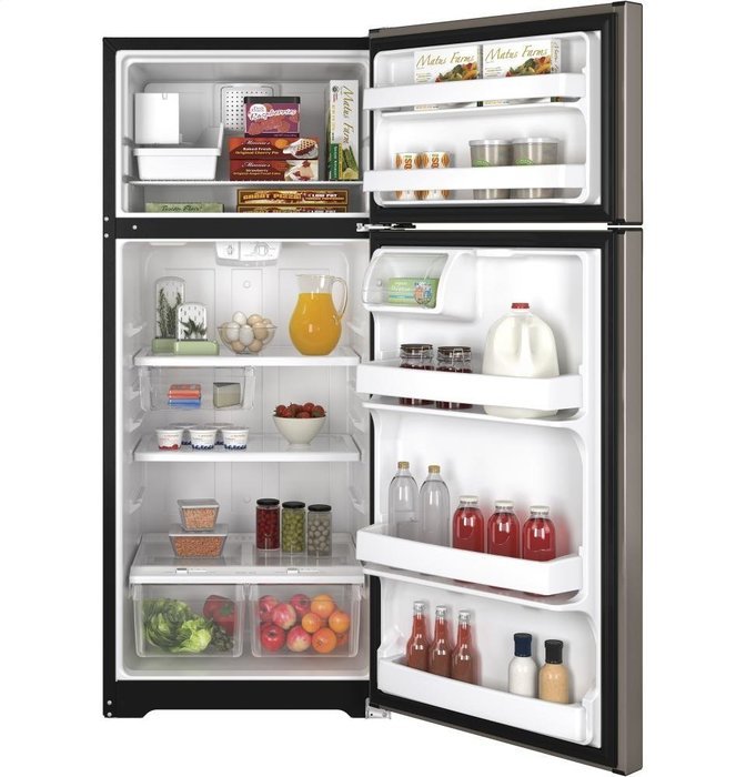 GE GIE18GCHSA 17.5 Cu. Ft. Silver Top Freezer Refrigerator - Energy Star N4