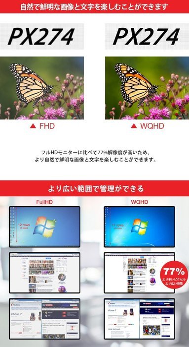 Pixio Perfect Pixel PX274 27-inch 2560x1440 WQHD PC Monitor - IPS Technology QHD LED Panel... N2