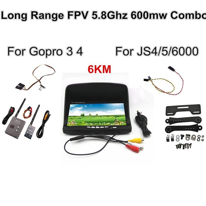 FPV Combo System Boscam 5.8Ghz 600mw Video ts832 Transmitter and rc832 Receiver add hd monitor For SJ4000 Gopro N3