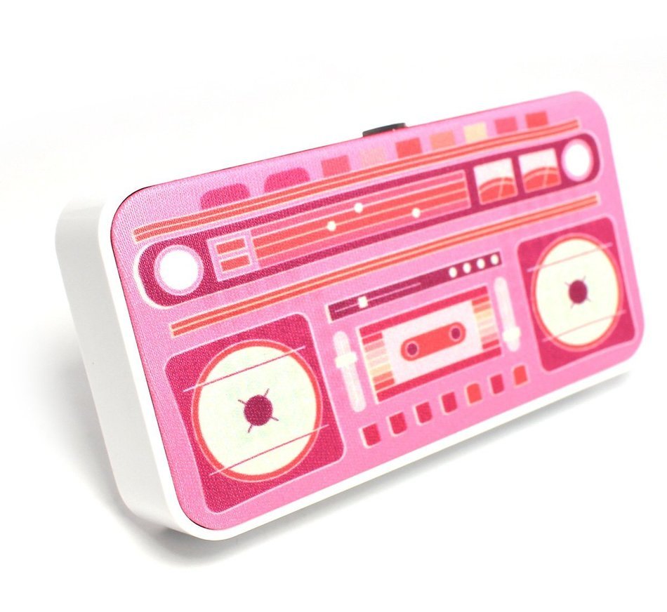 Greene + Gray Brand Personal Mobile Stereo Speaker Boombox Design, Pink