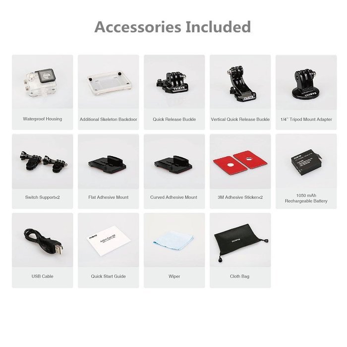 ThiEYE i60 4K WIFI Action Camera Full HD 1080P Waterproof Diving 131FT Sports Camera Helmet Cam Outdoor Sports... N7