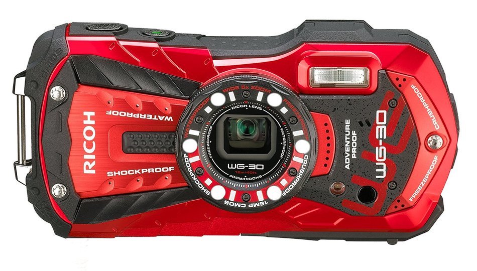 Ricoh WG-30 red 16 MP Waterproof Digital Camera with 5x Optical Image Stabilized Zoom and 2.7 Inch LCD (Red) N4