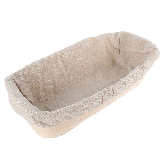 Gsha Rectangle Rattan Banneton Bread Proofing Basket Brotform W/Removable Lining Tool N6