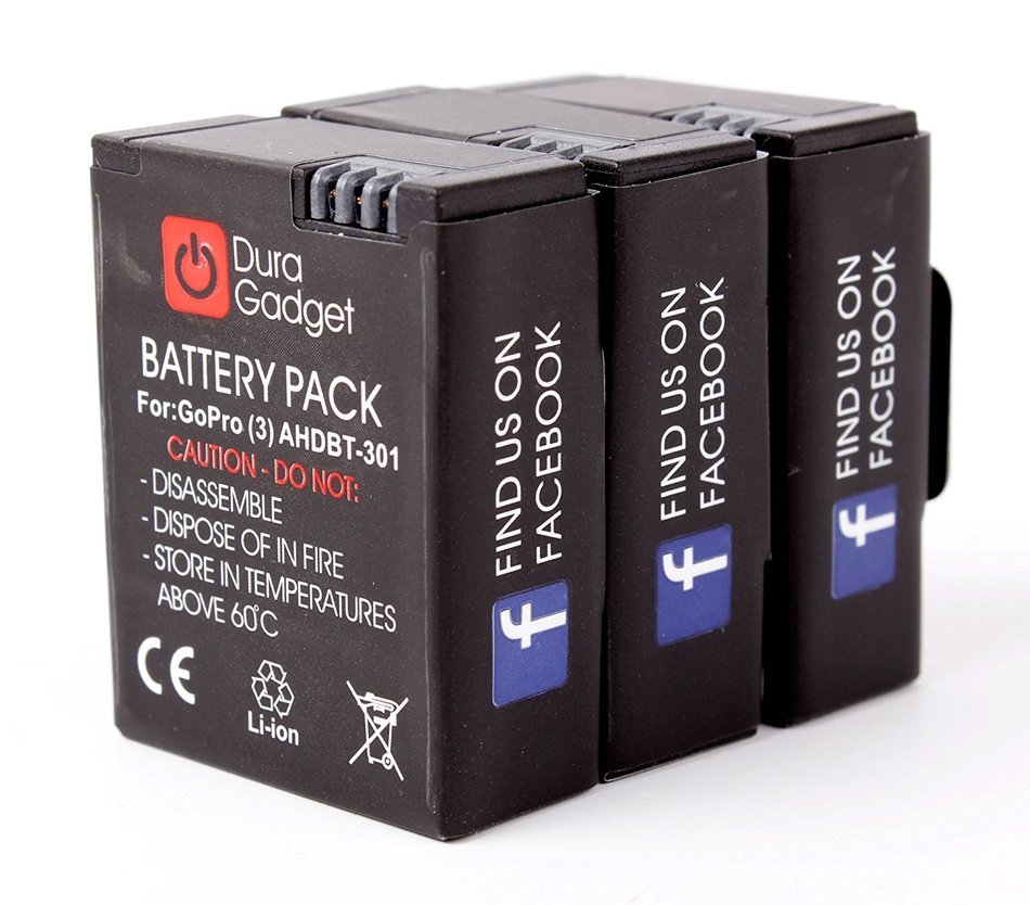 DURAGADGET 6x GoPro HERO3+ & HERO3 Batteries - 1050mAH Compatible Power Battery for Go Pro HERO3+ and GoPro Hero...