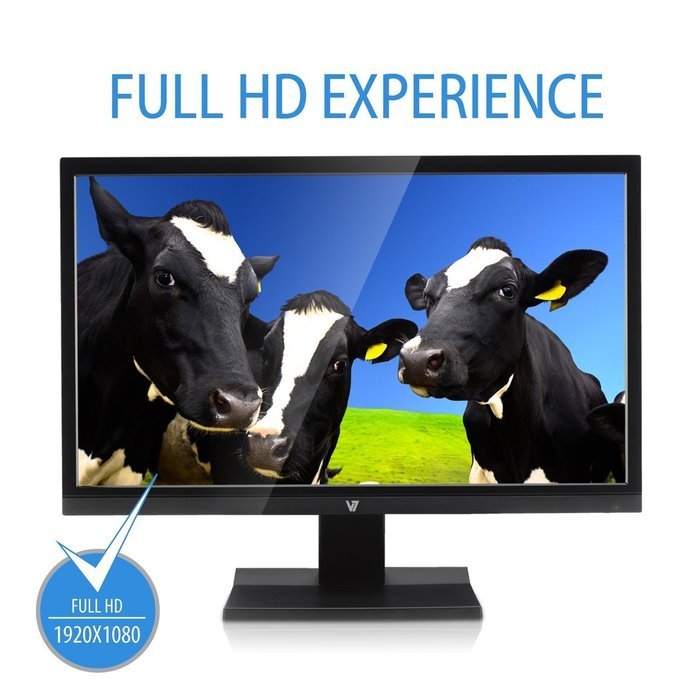 V7 L18500WS-9N 48cm (18,5 inch) Monitor (VGA, 1366x768, 5ms, Speakers, Energy Label A+) black N5