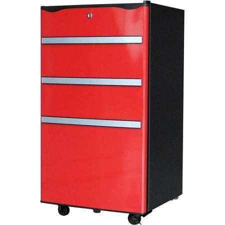 Igloo 3.2 cu ft Toolbox Refrigerator with Locking Wheels, Red