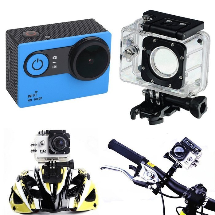 Choice Goods 2.0inch 12MP Wifi 170 Degree Wide Angle FULL HD 1080P Waterproof Sport Action Camera - Blue N3
