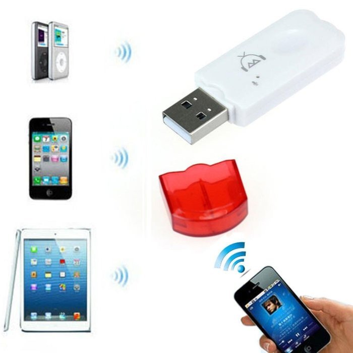 GBSELL USB Wireless Handsfree Bluetooth Audio Music Receiver Adapter for iPhone 4 5 Mp4 N11