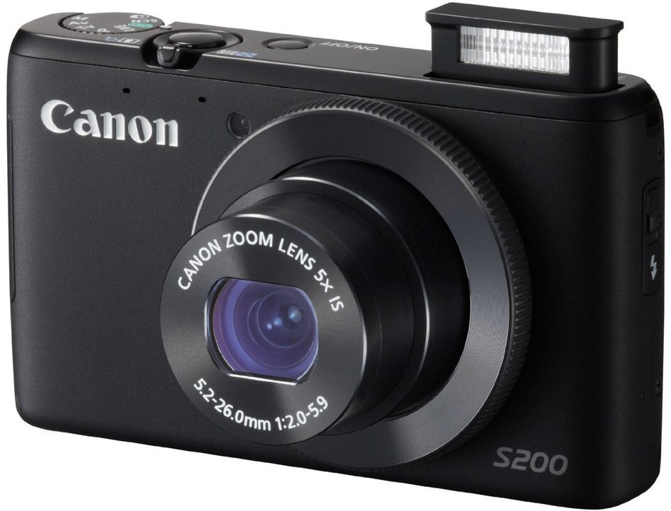 Canon PowerShot S200 - Digital camera - compact - 10.1 Mpix - 5 x optical zoom - Wi-Fi - black N5