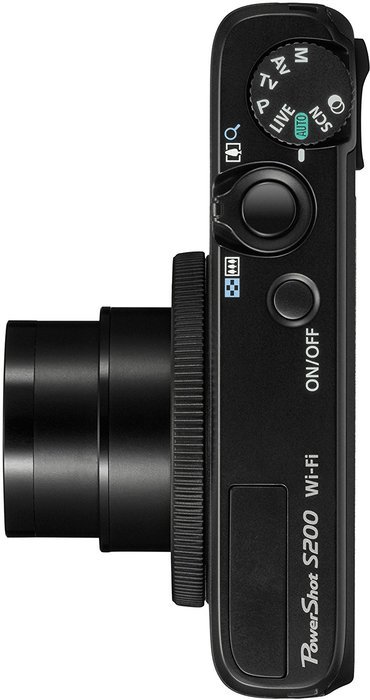 Canon PowerShot S200 - Digital camera - compact - 10.1 Mpix - 5 x optical zoom - Wi-Fi - black N7