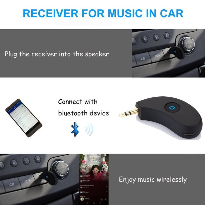 YAMAY&reg; Wireless Bluetooth Adapter Receiver 2 in 1 for Car Radio TV Home Stereo PC Headphones Speakers APTX with... N26