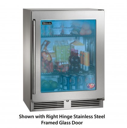 Perlick Signature Series HH24RS-3-4R 24" 3.1 cu. ft. Compact Refrigerator with RAPIDcool Forced-Air 525 Btu Compressor...