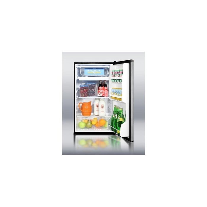 3.6 cu.ft. Compact Refrigerator/Freezer in Black w/ Auto Defrost & SS Door - Energy Star Rated FF43 N4