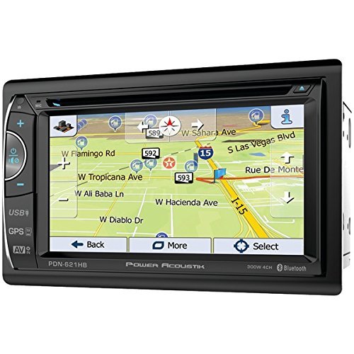 POWER ACOUSTIK PDN-621HB 6.2" Incite Double-DIN In-Dash GPS Navigation LCD Touchscreen DVD...