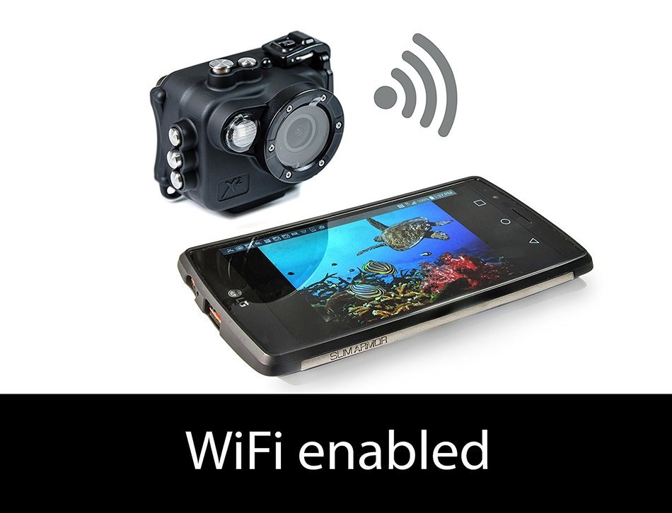 Intova X2 Waterproof 16MP Action Camera with Built-In 150-Lumen Light & Wifi N8